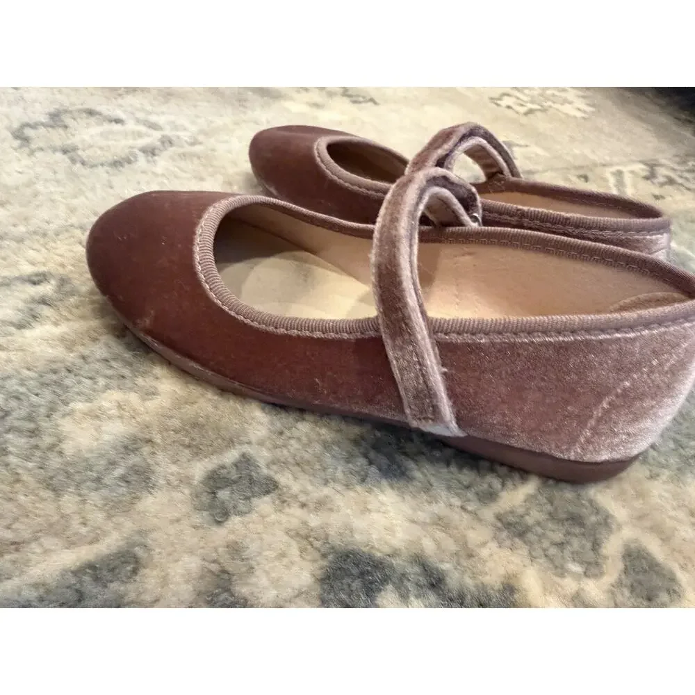 Children Chic Velvet Ballet Flat Rose Little Girls Size Sz 29 US Size 12
